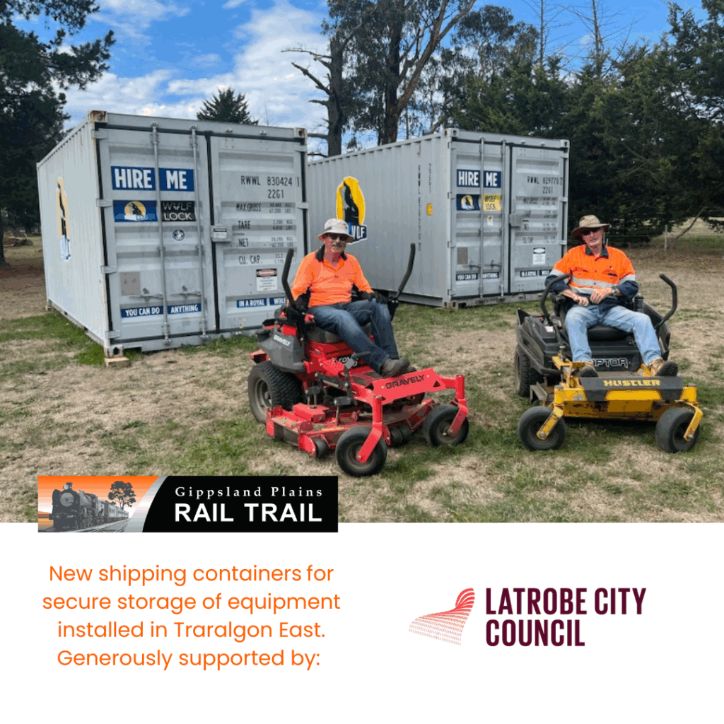 Containers and 2 men on mowers
